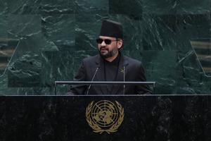 Nepal's leader, at UN, says recent floods serve as a 'warning to the world' about climate change