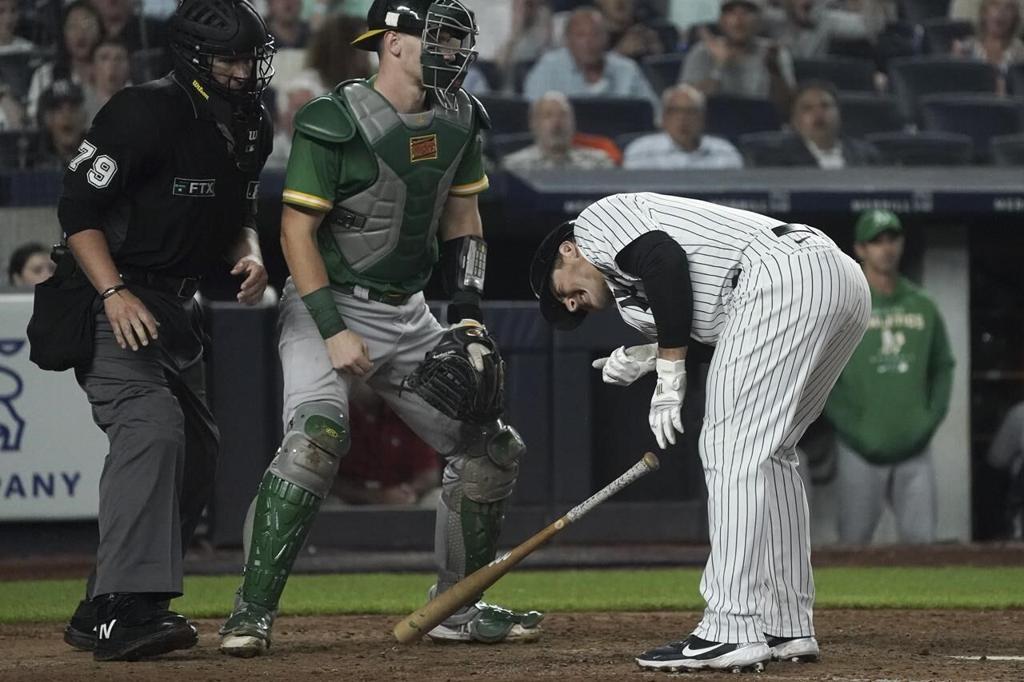 Best-in-MLB Yanks top worst-in-majors A's 9-5 on late rally - The San Diego  Union-Tribune