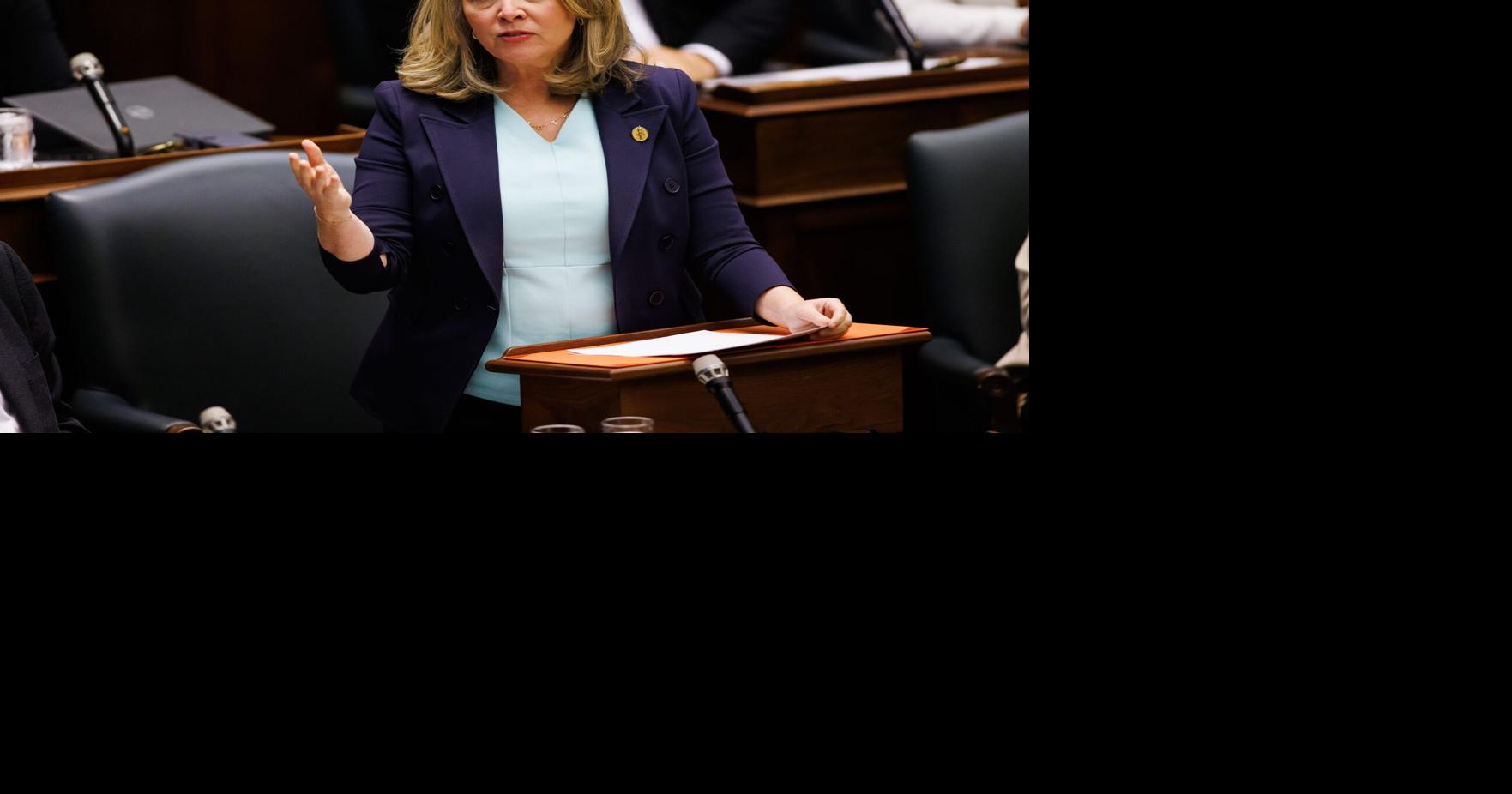 Premier Doug Ford is accusing NDP Leader Marit Stiles of using "Trump-style rhetoric" after she predicted he would be locked up in prison.