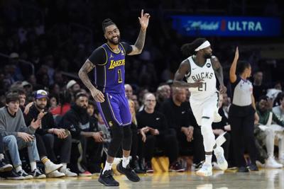 D'Angelo Russell scores 44 points in LeBron-less Lakers' stunning 123-122 win over Bucks