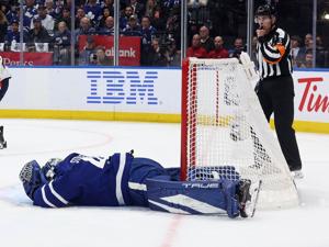 Maple Leafs fume after goalie Anthony Stolarz leaves arena on a stretcher in win over Panthers