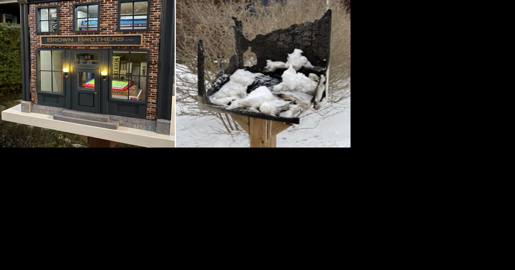 Found on a residential street in East York, this little library is decorated for the holidays.