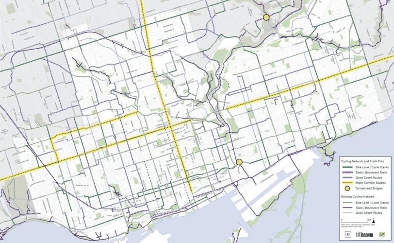 Toronto Network Map New plan would add 525 km of bike routes to create a true Toronto network