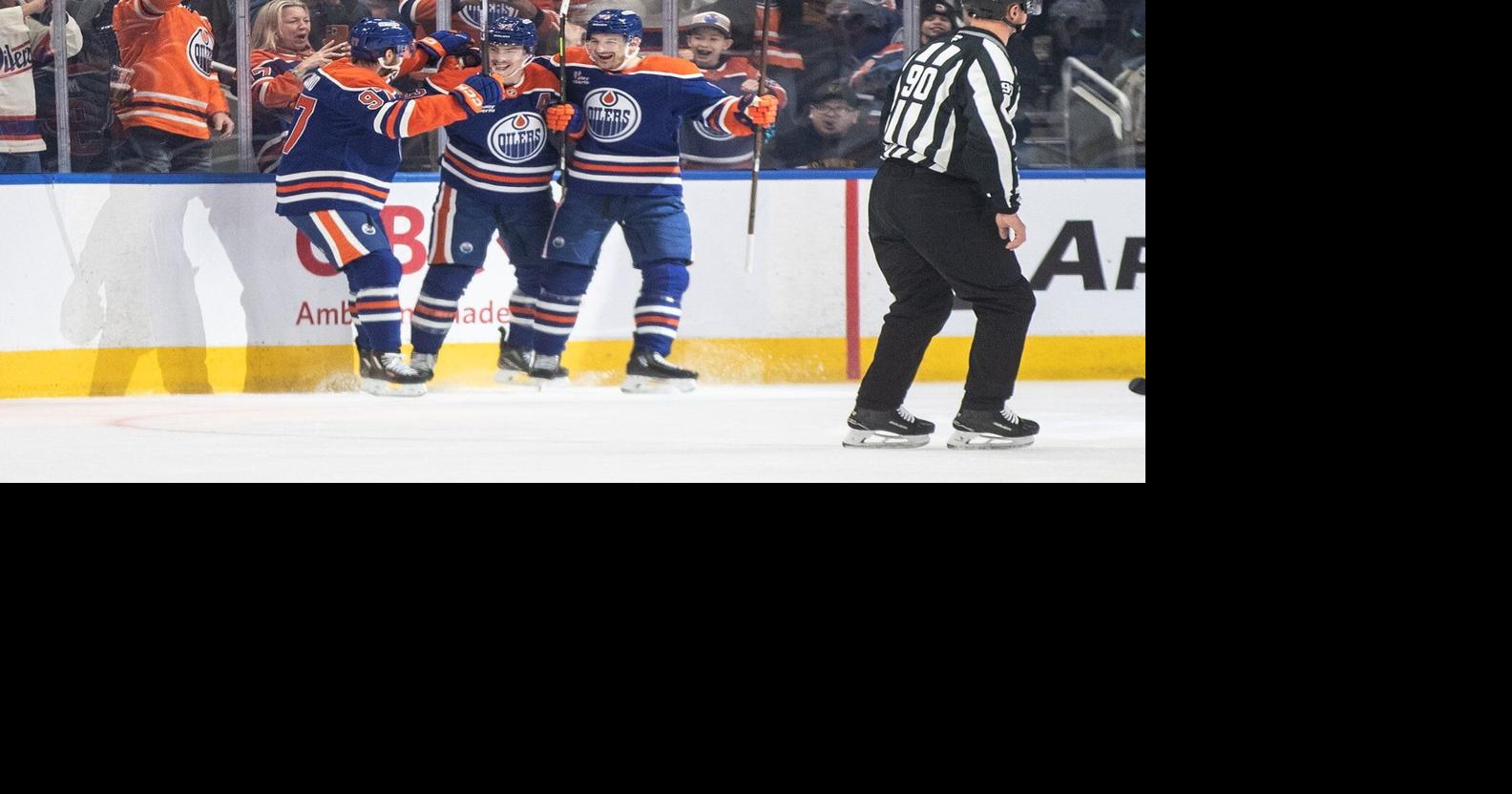 Nugent-Hopkins scores winning goal for Oilers in his 1,000th NHL game