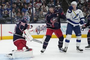 Hagel has goal and 2 assists to help Lightning beat Blue Jackets 4-2