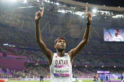 Three-time high jump champion Mutaz Barshim withdraws from worlds with foot injury