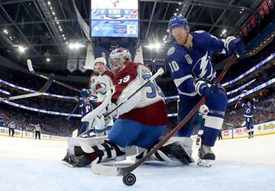 Darcy Kuemper 7, Corey Perry 0. Avalanche goalie handling Tampa