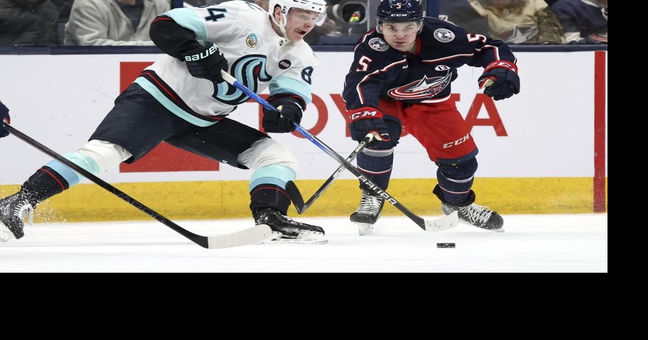 Columbus rookies Mateychuk and Del Bel Belluz have a goal and an assist each in 6-2 win over Seattle