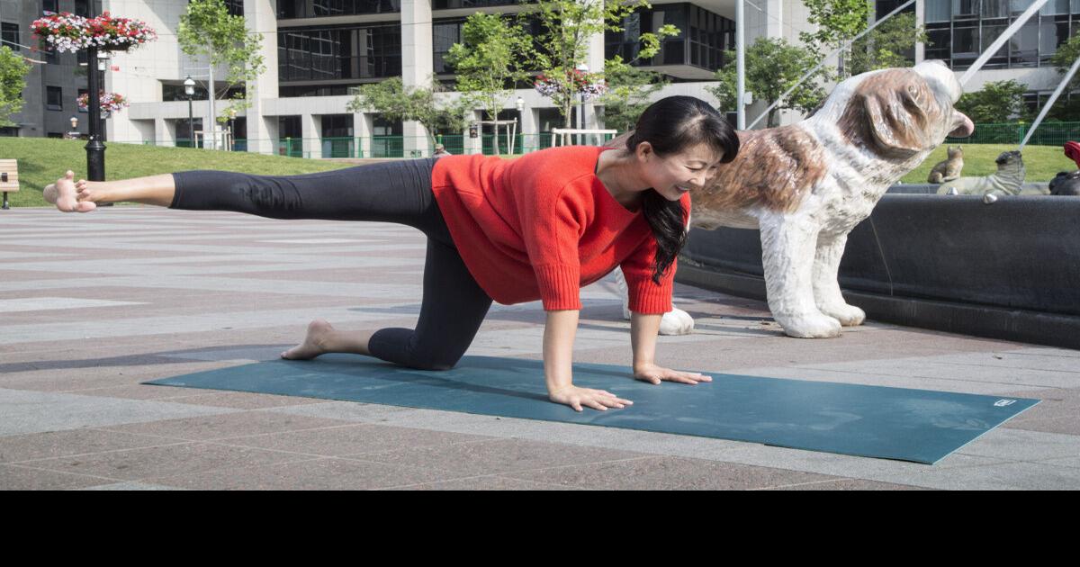 Yoga Moves Fire Hydrant Pose for the dog days of summer
