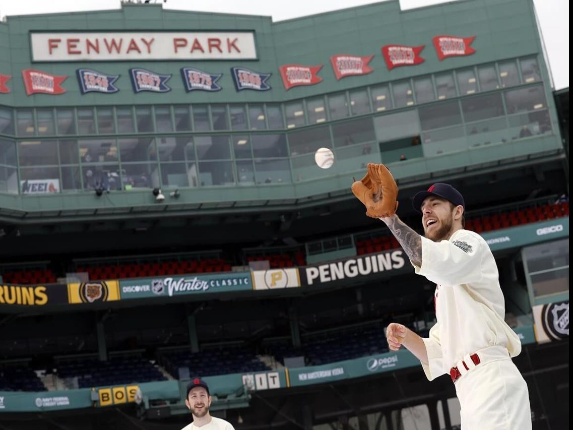 Boston Bruins - Patrice Bergeron walks down the street into Fenway