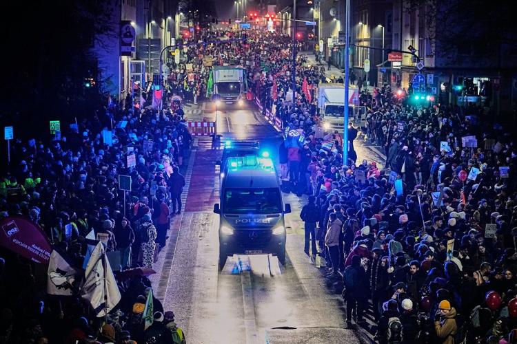 German far-right party sets up its new youth wing as thousands protest