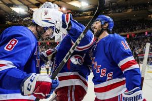 Jonny Brodzinski scores twice as New York Rangers down Vancouver Canucks 5-3