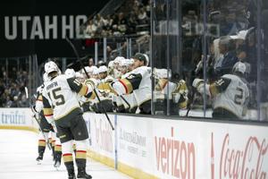 Karlsson scores 2 late goals and Golden Knights rally for 4-2 win over Utah