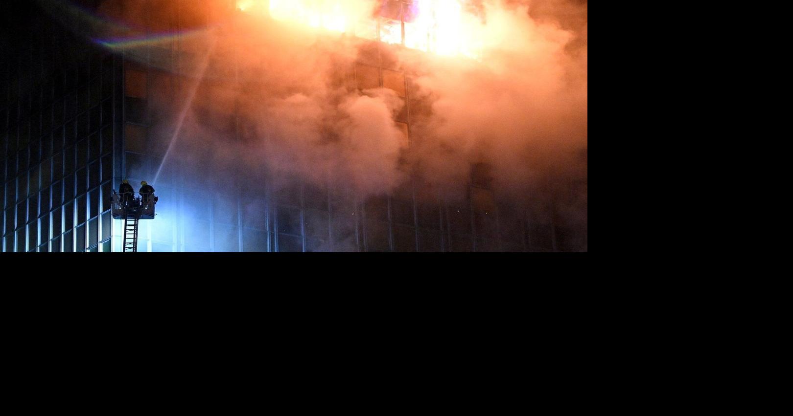 Huge fire in the Croatian capital destroys landmark tower