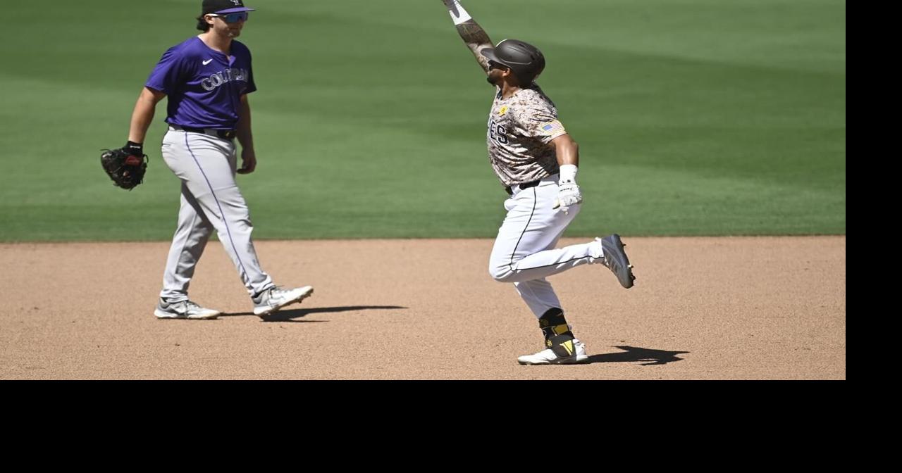 David Peralta hits a homer and robs another as the Padres beat the Rockies 10-2 for a series win