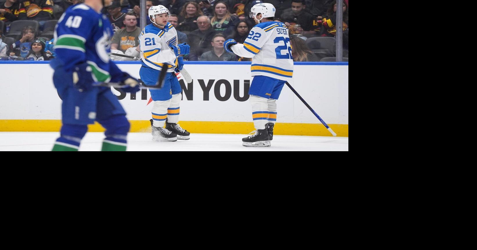 Snuggerud scores twice, St. Louis Blues beat Vancouver Canucks 5-2