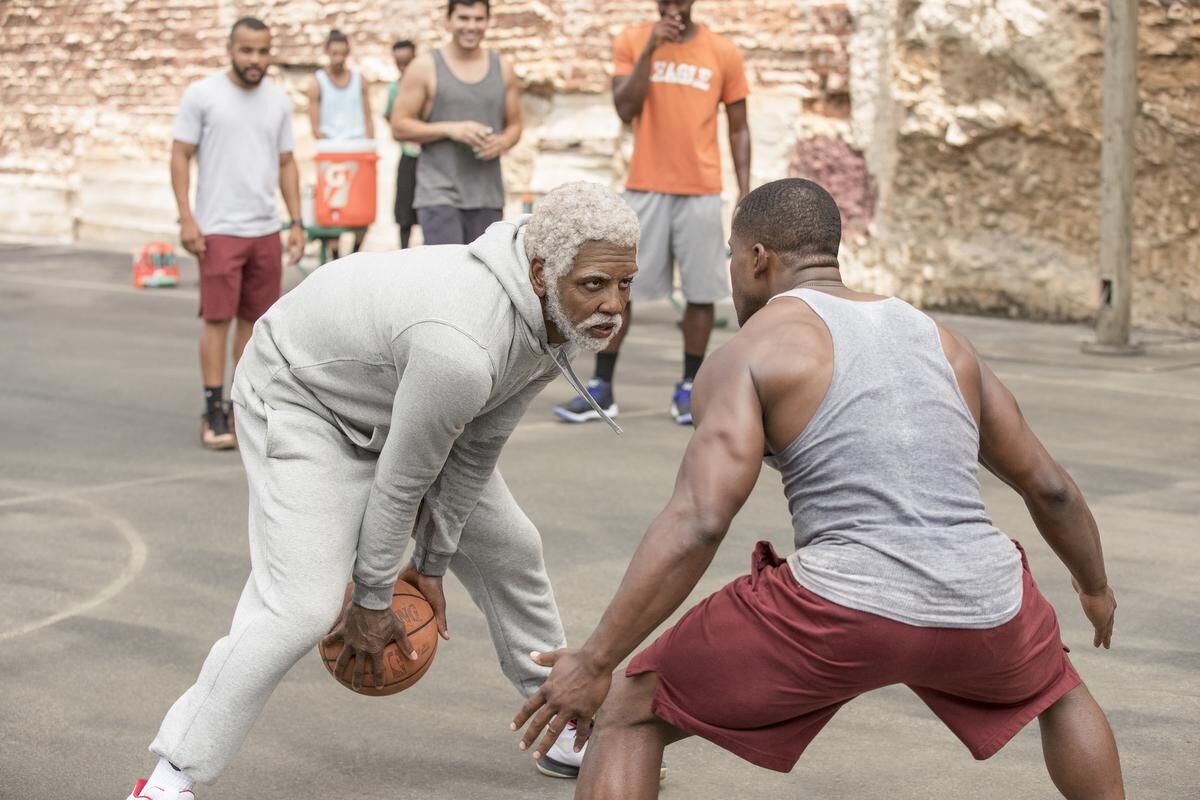 Kyrie Irving has some old school fun on set of Uncle Drew