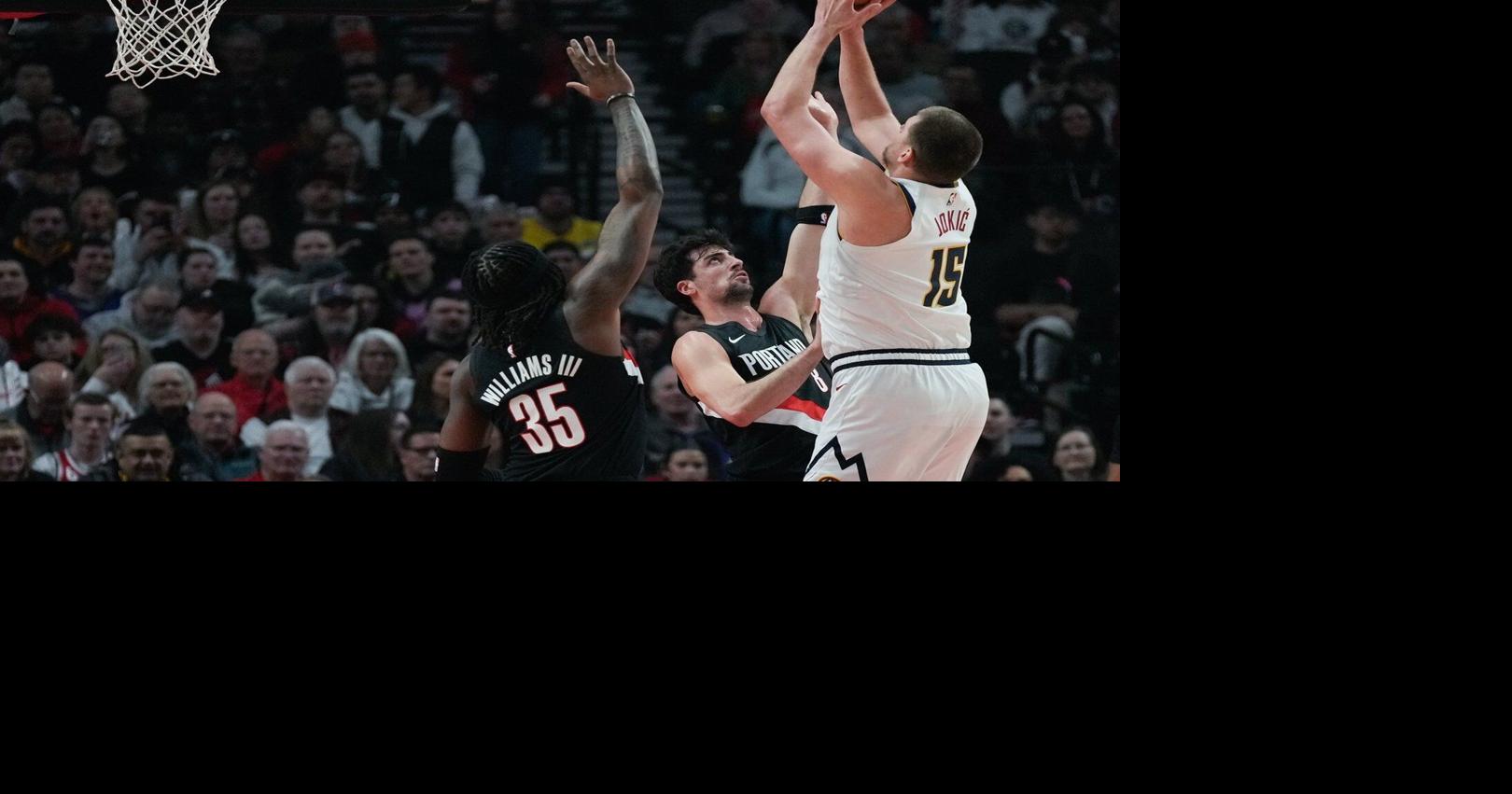 Nuggets rout Trail Blazers 157-103 for the most points on the road in franchise history