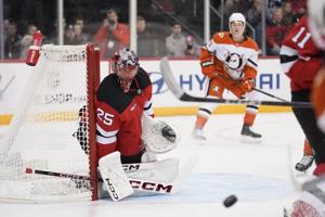 Noesen scores twice, Markstrom makes 24 saves as Devils defeat Ducks 6-2 at home