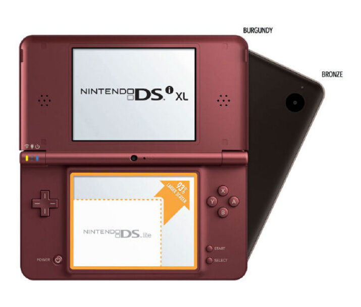 Nintendo DSi XL Burgundy Red With Charger - Available Games for