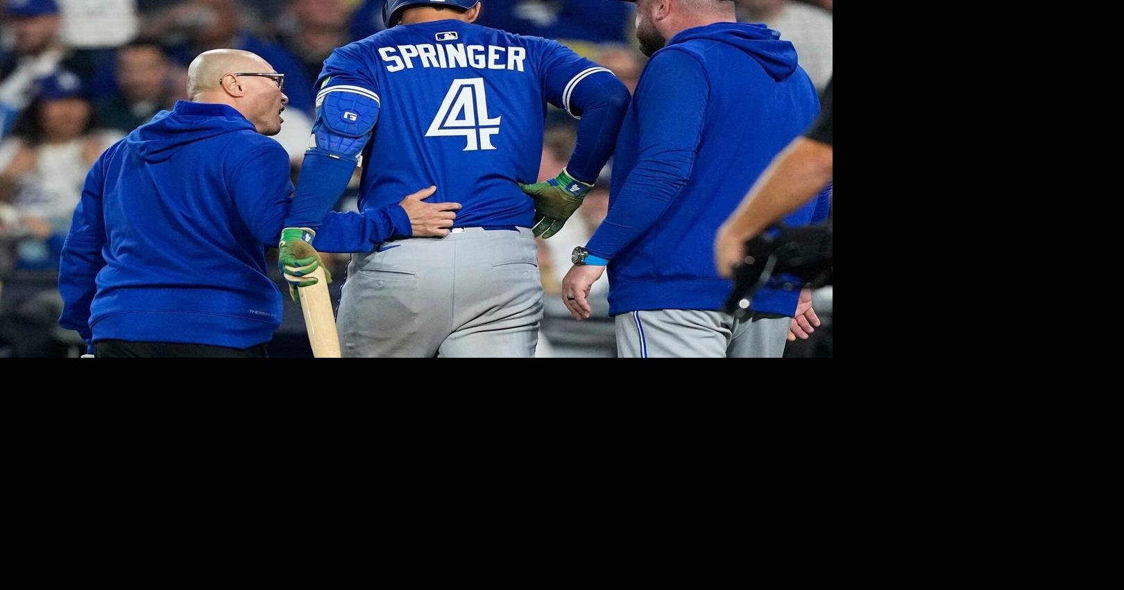 Blue Jays designated hitter Springer leaves Game 3 with apparent injury