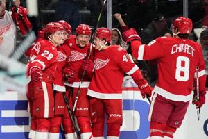 Red Wings rookie Nate Danielson has goal and assist for first NHL points in 4-2 win over Kraken