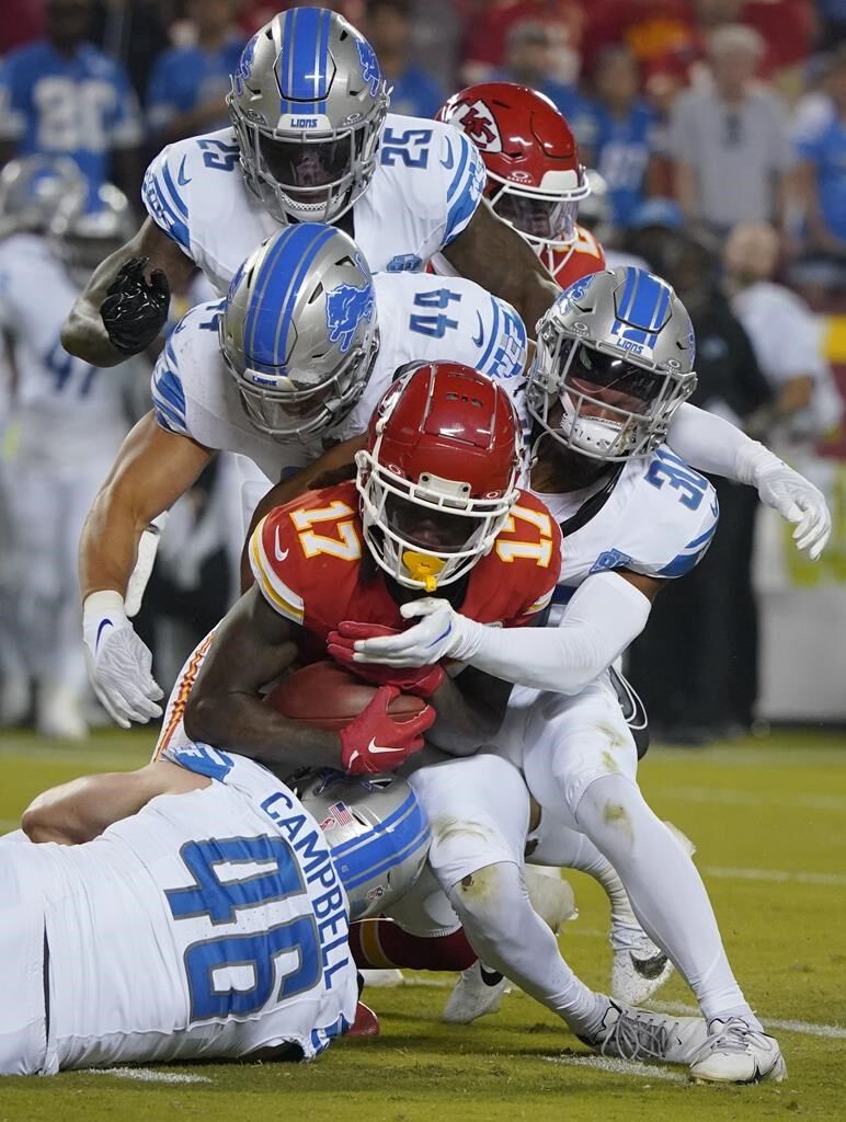 Lions spoil Chiefs' celebration of Super Bowl title by rallying for a 21-20  win in the NFL's opener, National