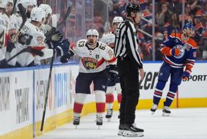 Marchand scores in double OT, Panthers beat Oilers 5-4 to tie Stanley Cup series 1-1