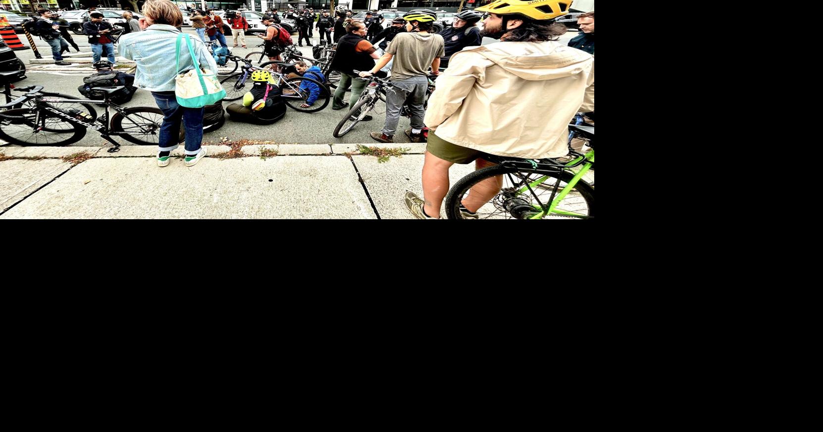 Tempers flare as Bloor Street bike lane removal begins in Etobicoke