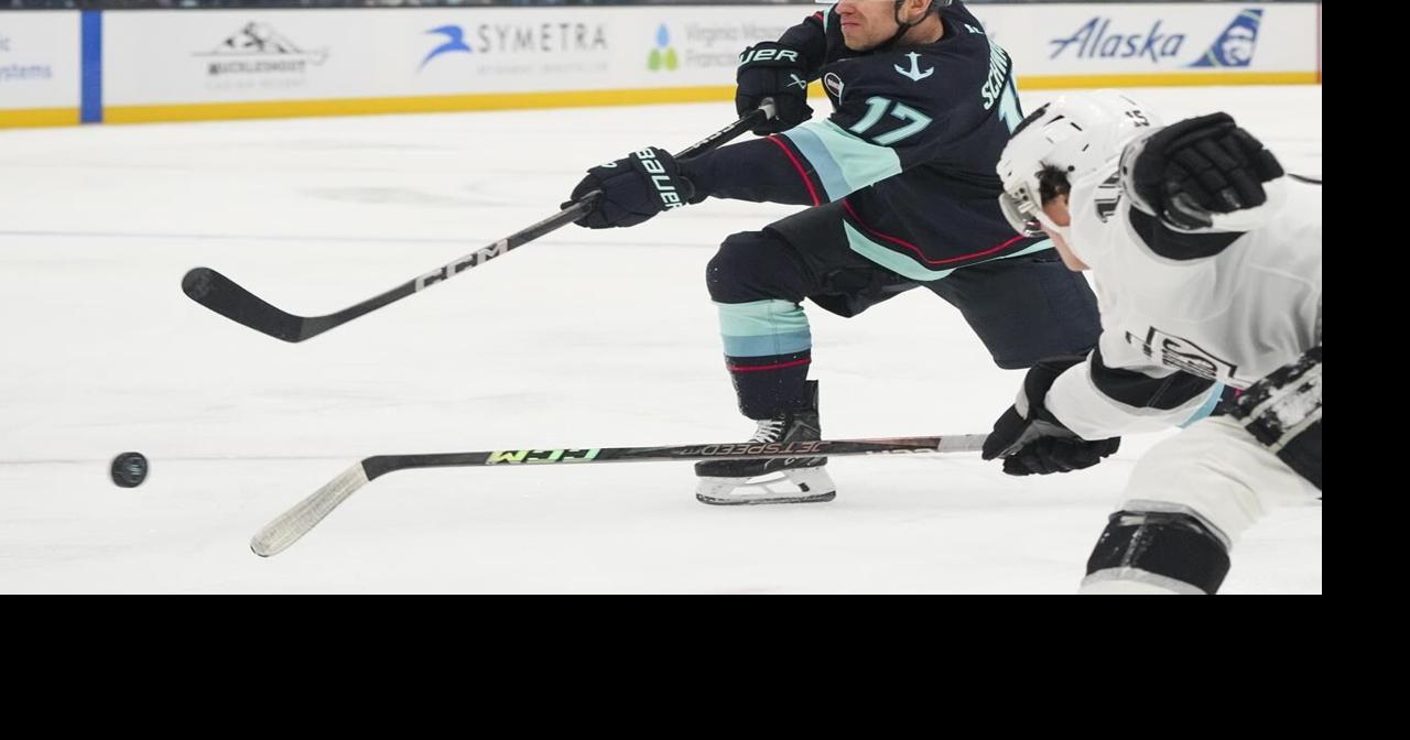 Jaden Schwartz has a hat trick in the Kraken's 4-2 victory over the Kings