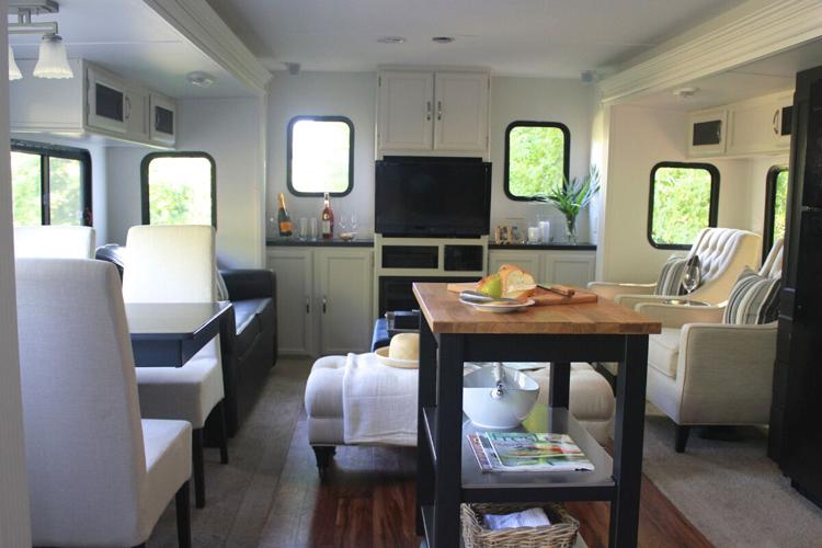 Interior designer Jackie Glass renovates her temporary trailer home
