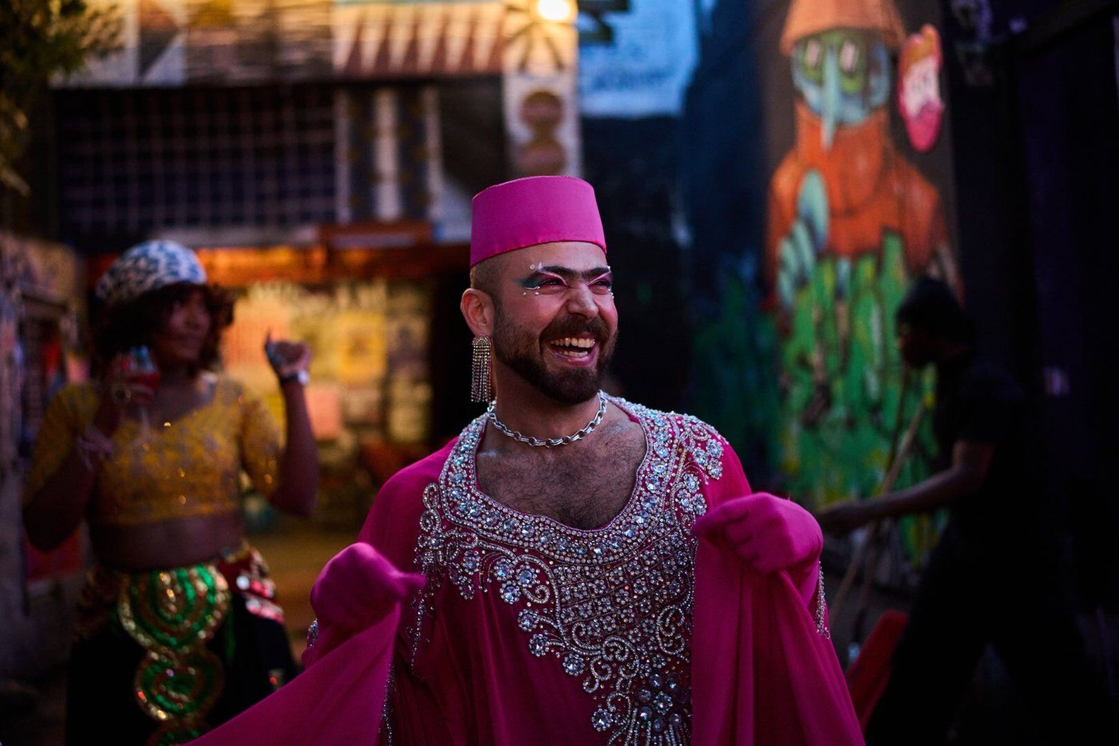 Haidar Darwish performs at Berlin Pride festival, stating, “Yesterday there was an attack and a hate crime on our community” after a fatal attack.