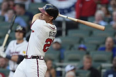 Olson's grand slam powers Braves' seven-run inning in 8-3 win over Angels