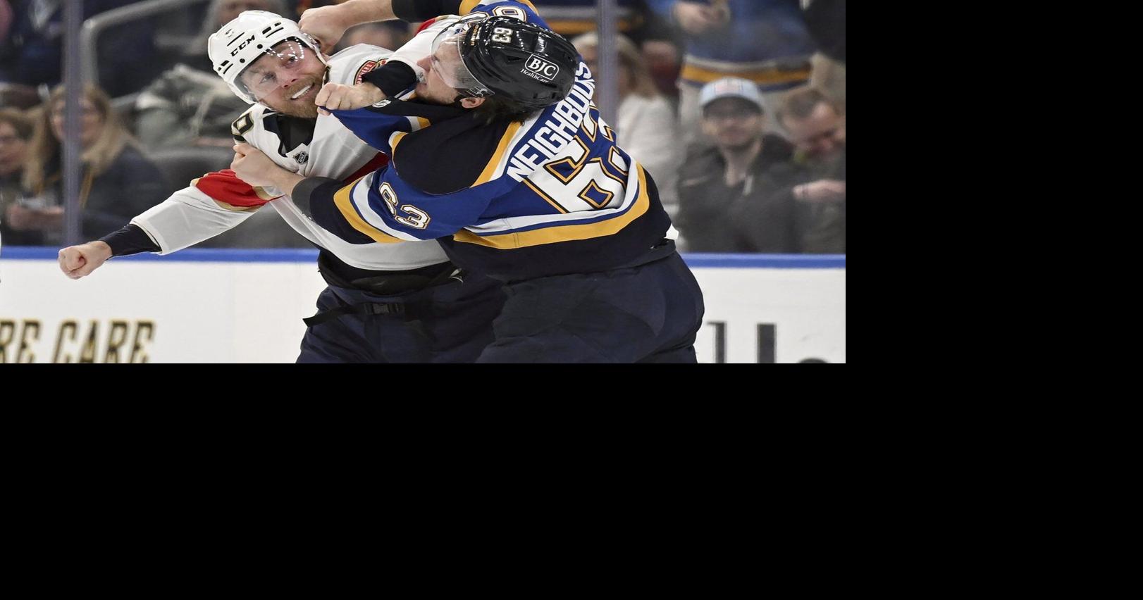 Matthew Tkachuk scores with 12 seconds left to lift the Panthers past the Blues, 3-2