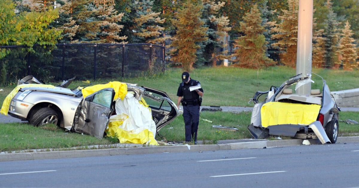Woman killed as car split in half in Mississauga crash