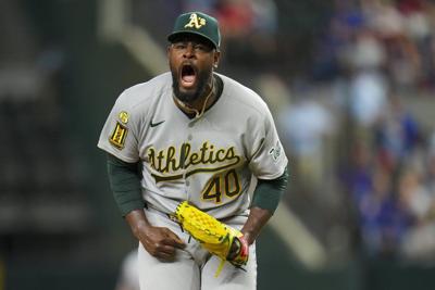 A's pitcher Luis Severino prepares for his first matchup against his former teammate Aaron Judge