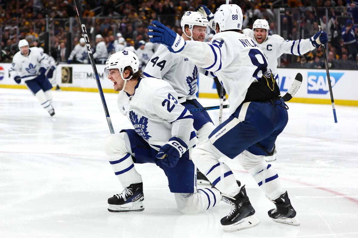 Leafs stay alive against Bruins as Matthew Knies wins Game 5 in overtime