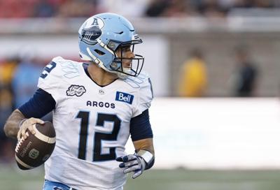 Quarterback Chad Kelly having fun playing football with Toronto