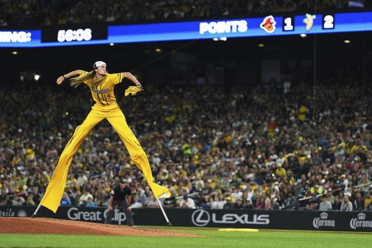 Photo highlights from the Savannah Bananas' exhibition baseball battle against the Firefighters