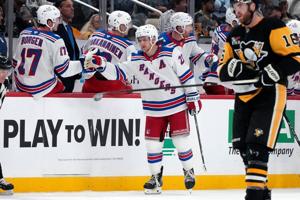 Adam Fox leads Rangers past Penguins 6-1 in coach Mike Sullivan's return to Pittsburgh
