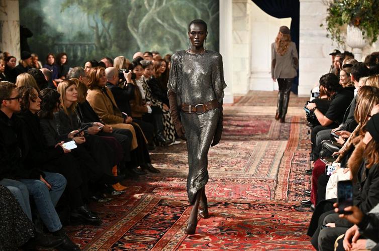 Ralph Lauren's fall 2026 collection a mix of romantic adventure with metallic flair