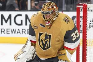 Golden Knights goalie Adin Hill leaves game in first period with injury