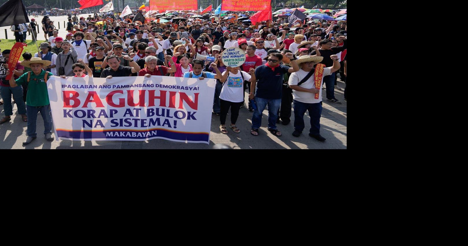 Thousands in Philippines protest corruption and demand return of stolen funds from flood projects