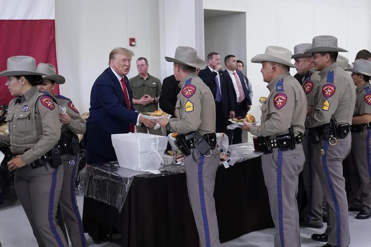 Trump picks up the endorsement of Texas Gov. Greg Abbott during a visit ...