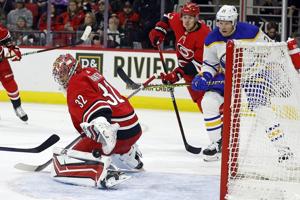 Necas scores another OT winner as Hurricanes beat Sabres 3-2