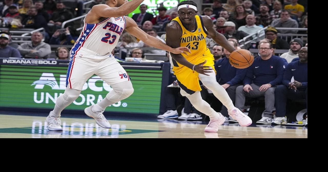 Pascal Siakam scores 21 points to lead the surging Pacers past the short-handed 76ers 115-102
