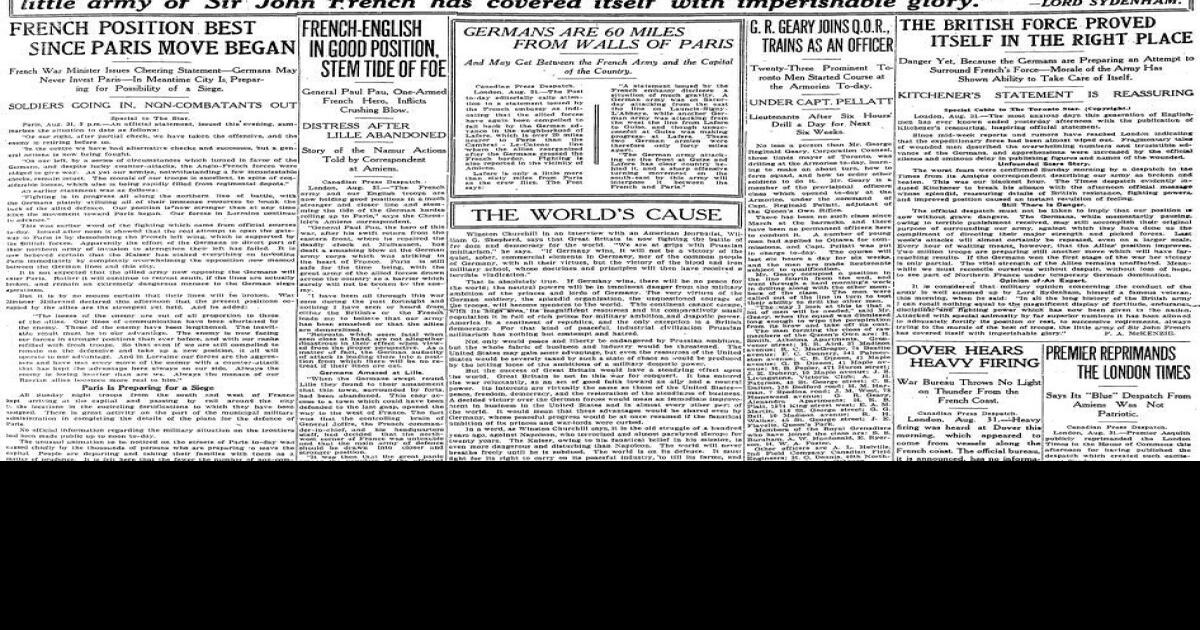 Germans are 60 miles from walls of Paris WW1 dispatches
