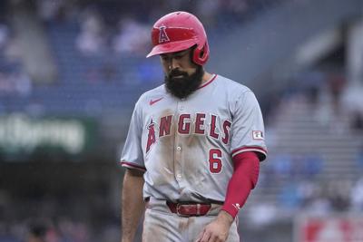 Angels infielder Anthony Rendon leaves game vs. Braves due to bruised right elbow