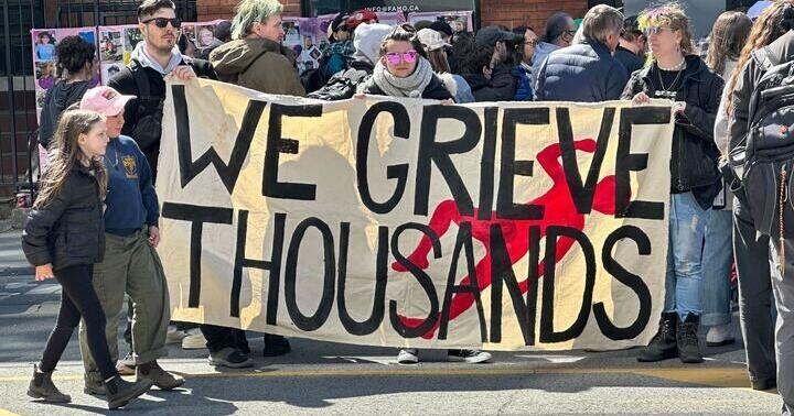 ‘They save lives everyday’: Protesters rally for supervised consumption sites in wake of Ford government’s funding cuts