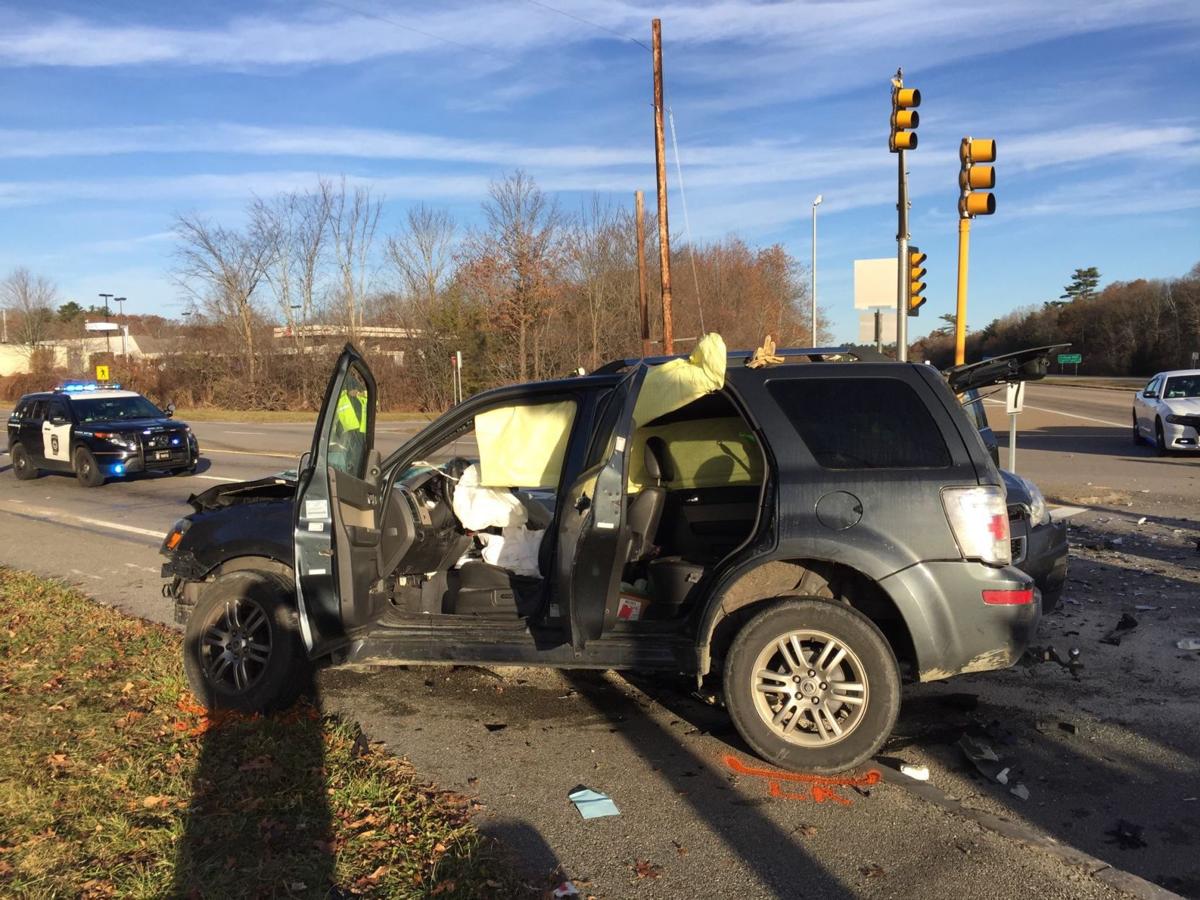 Four people injured, two seriously, when three vehicles crash in